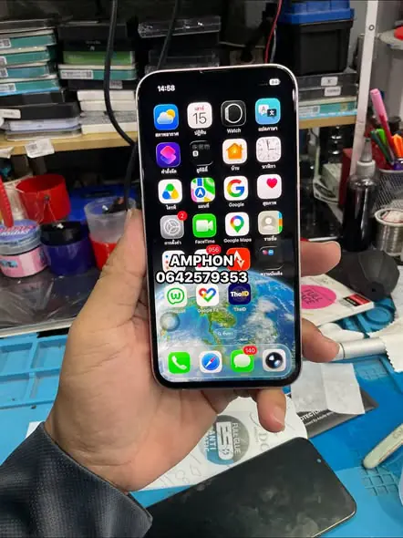 iPhone เปิดใช้งานหน้าโฮมหลังประกอบและทดสอบเครื่อง